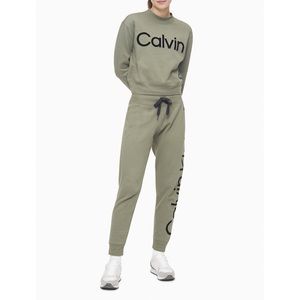 Calvin Klein Performance Flocked Logo Drawstring Joggers in Green
